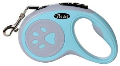 Uplift Picks Automatic Retractable Dog Leash With Paw Print Design For Easy Walking blue small