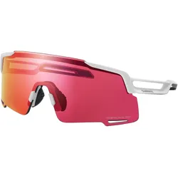 Shimano, Unisex, Sportbrille, Equinox 5 Road VLT 21% (Matte Weiss, Weiss, Rot), Weiss, Rot
