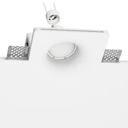ledscom.de LED Gips Einbaustrahler GIEDI DIY, inkl. GU10 Lampe 450lm, weiß