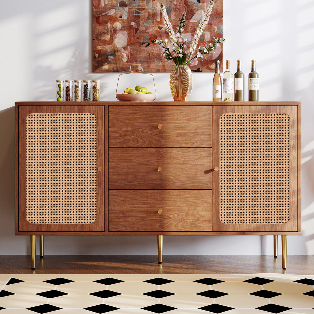 George Oliver Sideboard Walnut 90cm H X 150cm W X 40cm D