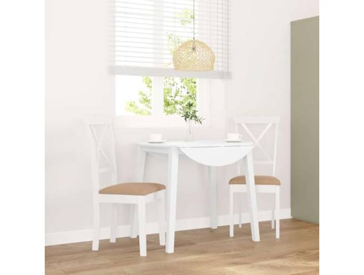 HGPOTUY Esszimmerstühle mit Kissen 2 STK Weiß Massivholz Ergonomisches Design, Strapazierfähig, Stoßfest, Für Esszimmer und Wohnzimmer