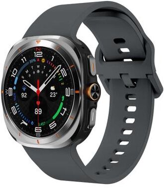 United Samsung Galaxy Watch Ultra Silicone Watch Band With Colorful Buckle Soft Sport Replacement Strap dark Grey