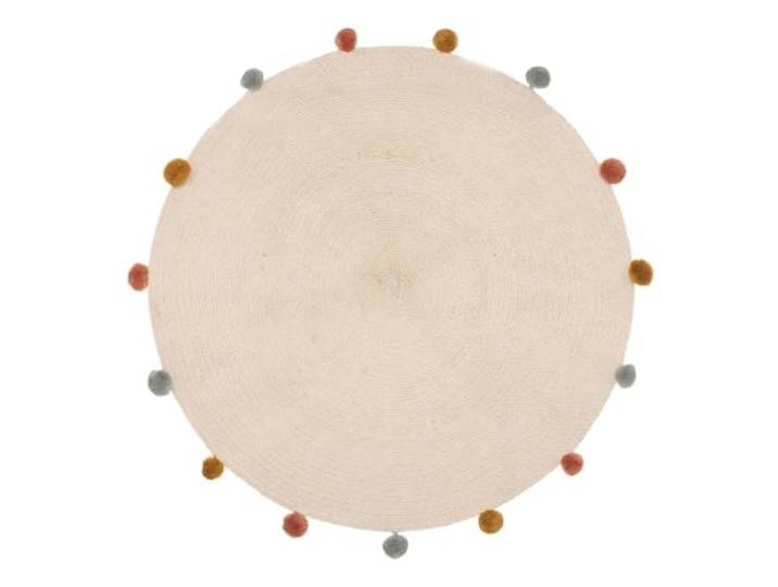 Atmosphera – Teppich für Kinderzimmer, Harlekin, Baumwolle, mit Quasten, Durchmesser 90 cm