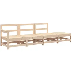vidaXL, Gartenlounge, Elmar (Dreisitzer-Sofa mit Hocker)