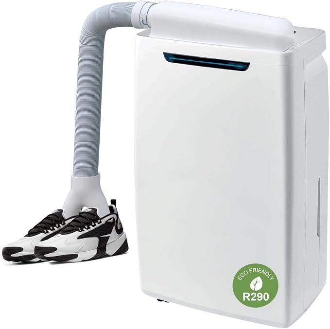 Luftentfeuchter + Schuhtrockner Funktion, 25L/Tag, Auto-Stopp wenn voll, Raumgröße bis zu 50m², LED Display, Timer, Trocknungsfunktion für Kleidung, gegen Feuchtigkeit & Schimmel, DH-127463