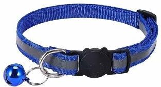 Inspired Finds Reflective Pet Collar With Bell Adjustable Safety Collar For Cats & Small Dogs blue