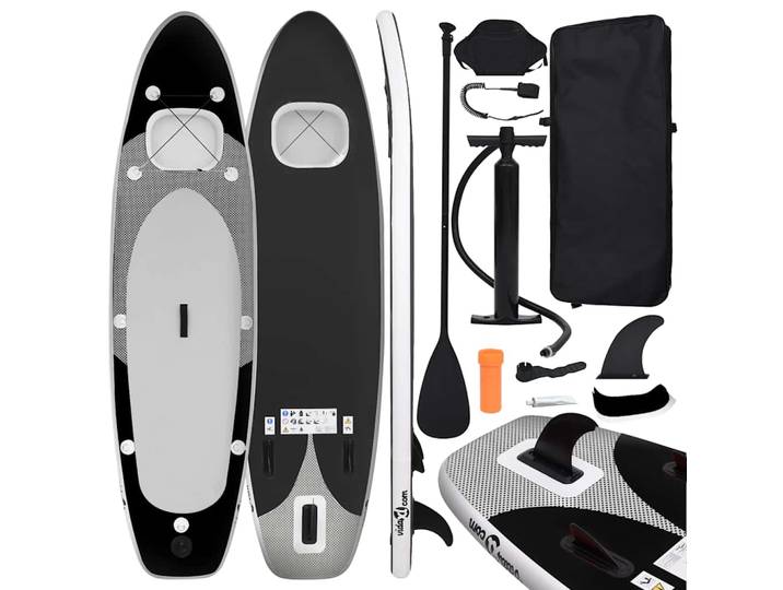 vidaXL SUP-Board-Set Aufblasbar Schwarz 330x76x10 cm