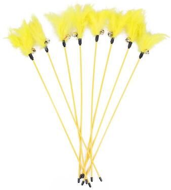 Uplift Picks Five Piece Cat Feather Wand Toy Set With Bell For Interactive Kitten Exercise Play c