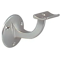 Deni Handlaufträger Alu.silberf.elox.D.Wandplatte 53mm gewölbte Auflage