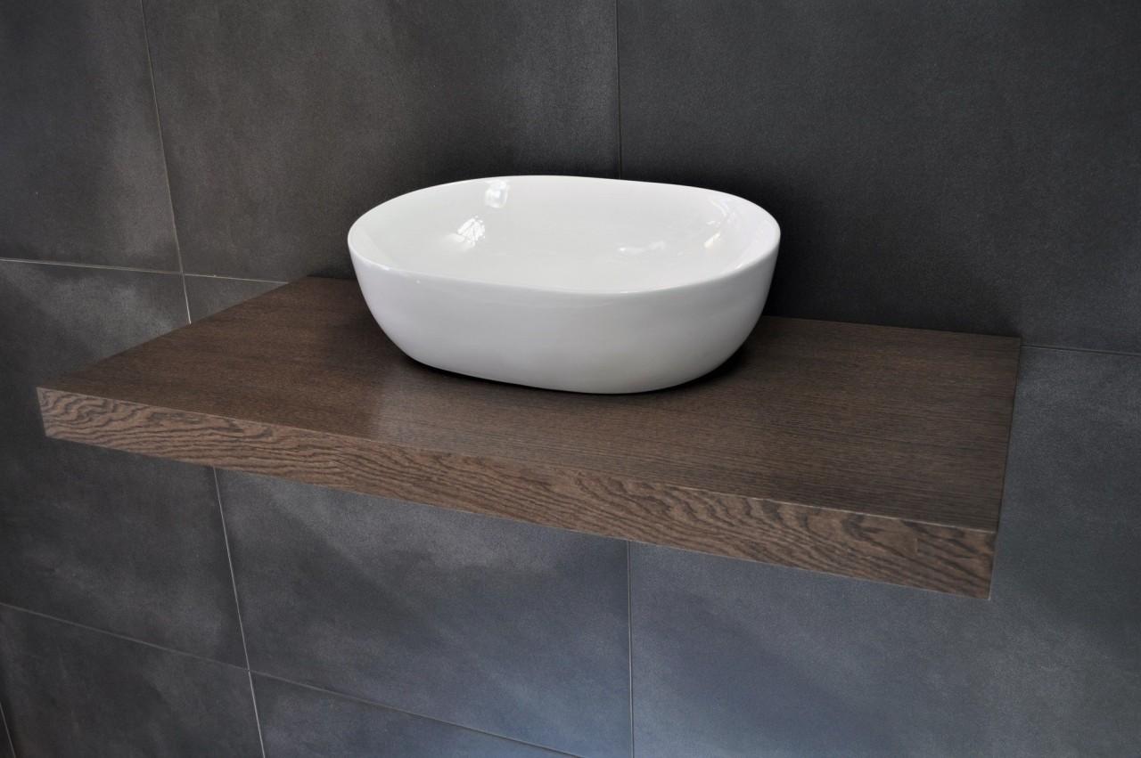 Neuesbad Waschtischplatte Konsole 120x50cm, Eiche Dunkel Echtholzfurnier NB1KPL120-ED