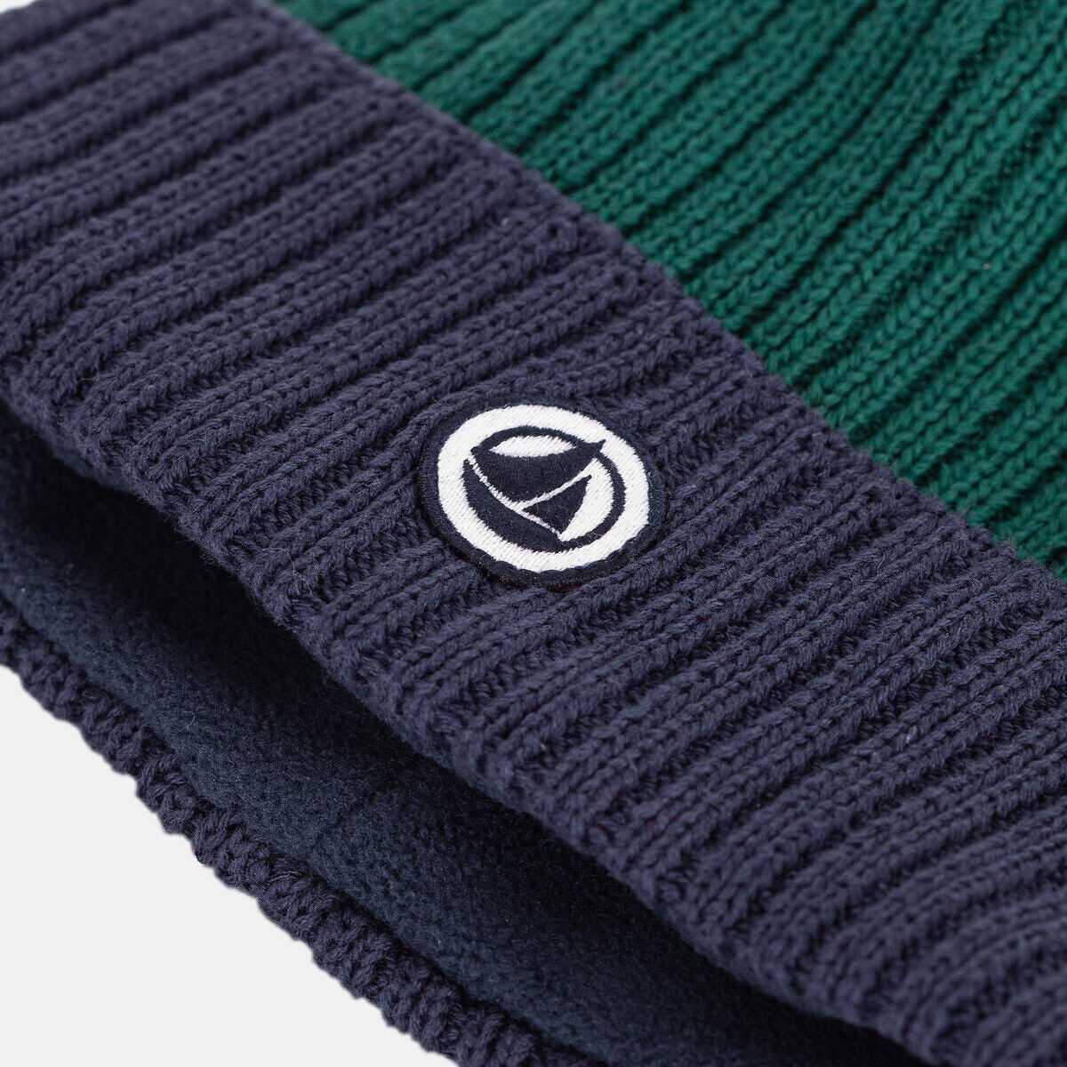PETIT BATEAU Bonnet enfant en tricot bicolore, doublé polaire