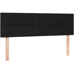 Décoshop26 - Kopfteil Schlafzimmer-Bettwäsche-Accessoire 2-teiliges Möbelstück 72 x 5 x 78/88 cm schwarzer Stoff TDL0206257