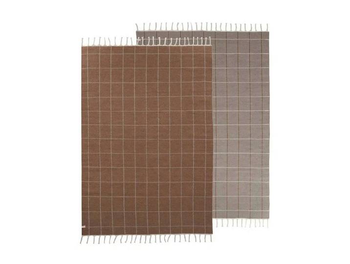 OYOY Kinderteppich Kinderteppich Grid caramel/beige