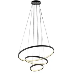 JUST LIGHT. Pendelleuchte Cerchi Metall Schwarz