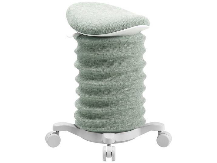 Topstar Bürohocker, Weiss, Hellgrün, Kunststoff, Textil, Uni, Rollen, 37.5x58-70x36 cm, Made in Germany, Büromöbel, Bürostühle, Bürohocker