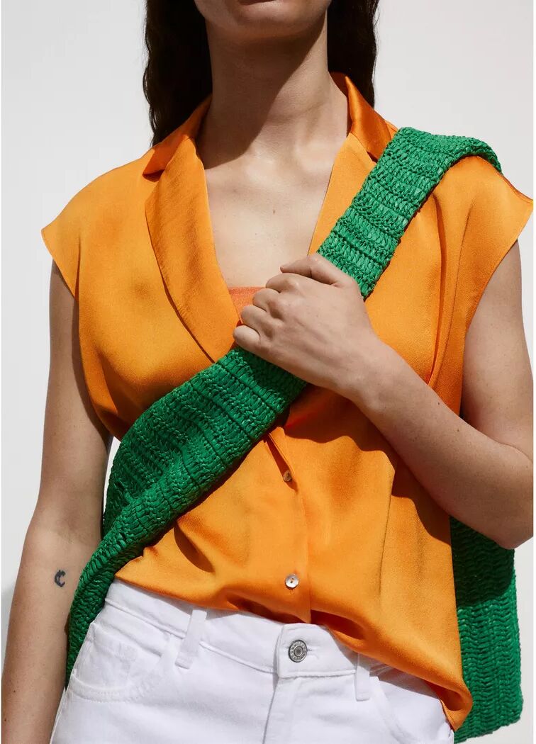 Mango - T-Shirt, für Damen, Orange, Größe S