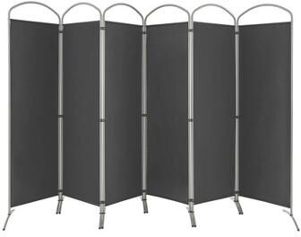 Costway 6 Feet 6-Panels Freestanding Folding Privacy Screen-Gray