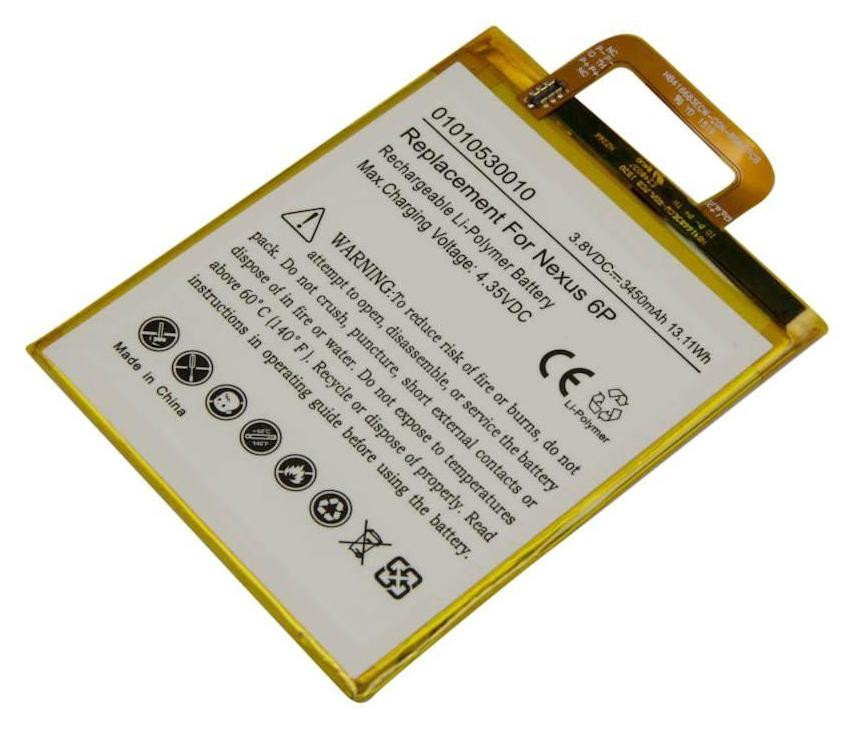 Avizar vervangaccu voor Nexus 6P, Li-Polymer, 3,8V, 3450mAh