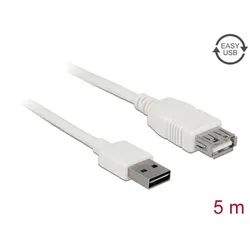 DELOCK Easy-USB-Kab.2.0 A -> USB 2.0 A-Buchse 5m weiß