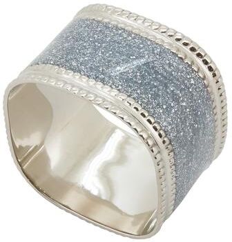 Saro Lifestyle Sparkling Square Design Napkin Rings (Set of 4)
