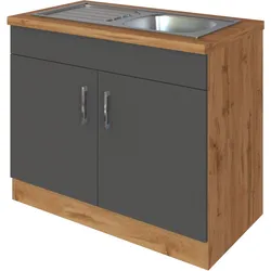 Held Spülenunterschrank mit Spüle ca. 100 cm Anthrazit