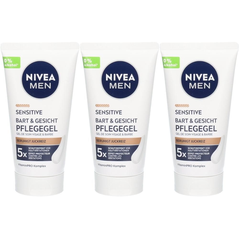 Nivea MEN Sensitive Bart & Gesichtspflege Gel 50ml x3 3x50 ml