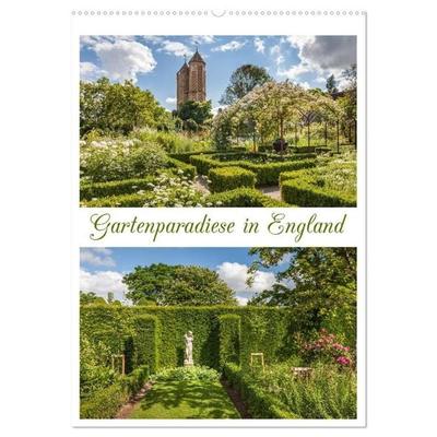 Gartenparadiese in England (Wandkalender 2027 DIN A2 hoch), CALVENDO Monatskalender