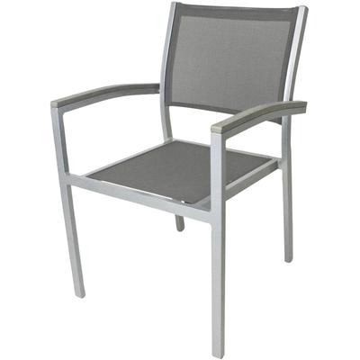 Stapelstuhl GARDEN PLEASURE "GRACE", grau (grau, grau, grau), B:55cm H:86cm T:60cm, Kunststoff, Stühle, Stapelstuhl, 2er Set