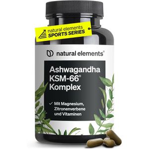 natural-elements Ashwagandha Komplex 120 Kapseln, mit KSM-66, Magnesium, Zitronenverbene & Vitaminen