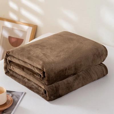 Uplift Picks Coral Fleece Flannel Blanket Soft Warm Solid Color Bed Throw coffee 150x200cm 58x78inch