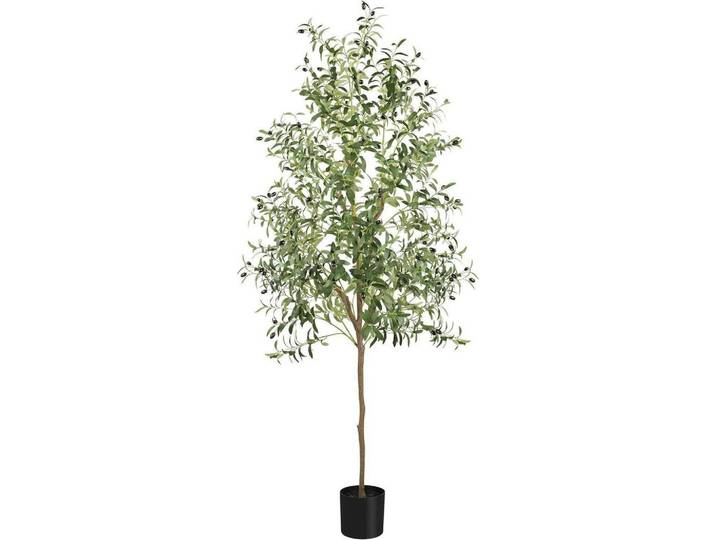 Kunstpflanze Olivenbaum 210 cm, Olivgrün, Kunststoff, 210 cm, Dekoration, Blumen & Blumentöpfe, Kunstpflanzen