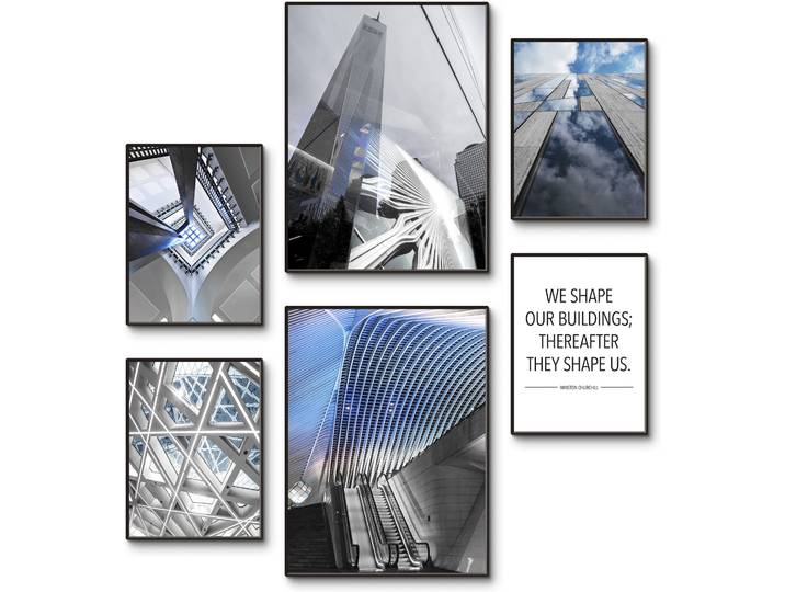 Wandbild GOODPRODUCT Urban Cityscapes , farbe bild(er): blau, B:60cm H:45cm T:0,1cm, Papier, Bilder, Wandbild, als Poster oder Leinwandbilder Set