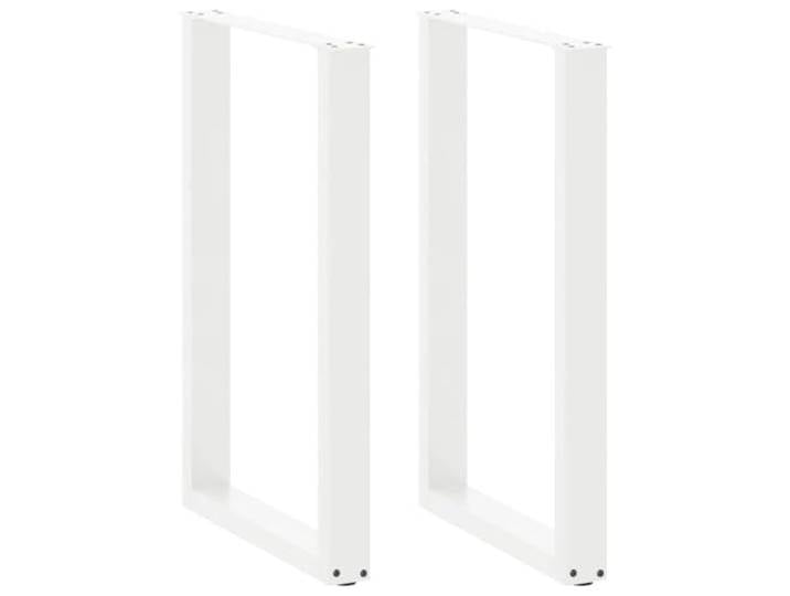 ZXQVLMRS Bartischbeine 2 STK. U-Form Stahl Gestell Weiß 60x90-91 cm Robust & langlebig, Mit Nivellierfüßen, Einfache Montage, Modernes Design
