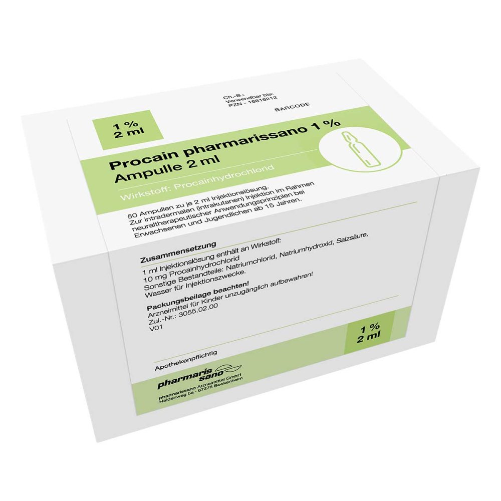 medphano Arzneimittel GmbH Procain Pharmarissano 1% iniecto -lsg.ampullen 2 Ml 16816212