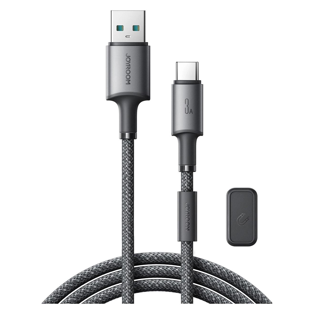Joyroom USB-A to USB-C 480Mbps Cable with magnetic holder 3A, 1.2m - Gray (1.20 m, USB 2.0, 60 W) (JR-A50AC)