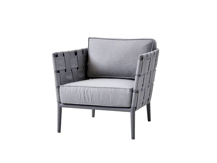Cane-line Conic loungestoel Light grey, incl. kussens