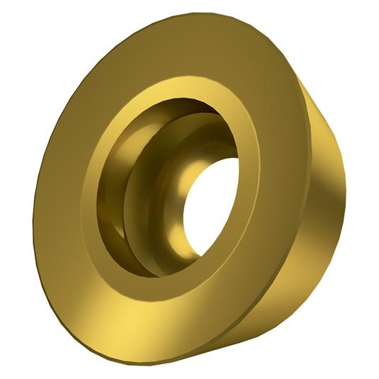 Pramet Frswendeschneidplatte ISO RDGT 12T3MOT:M6330 D.3,9mm PVD beschichtet Farbe Gold - VPE: 10 (RDGT 12T3MOT:M6330)