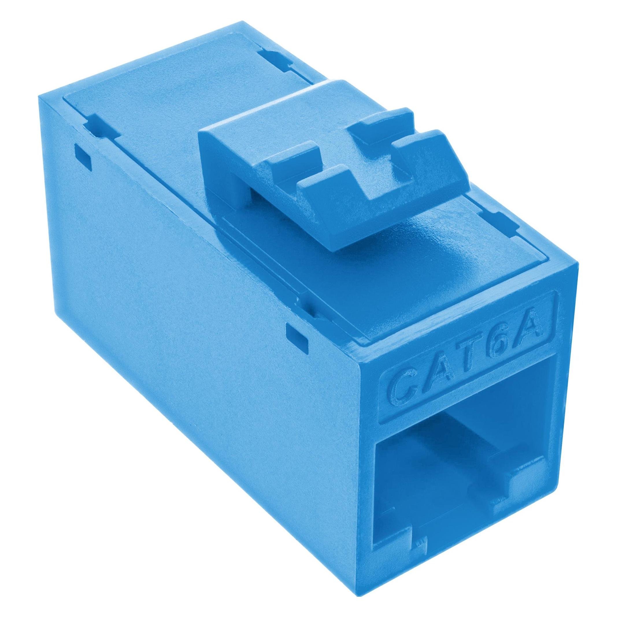 InLine 8er Pack Keystone RJ45 Buchse/Buchse, ungeschirmt, Cat.6A, blau (Keystone Modul) (76217B)
