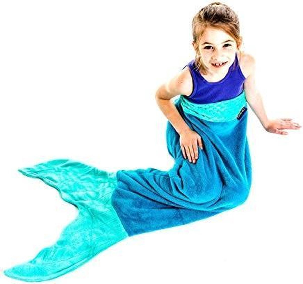 Blankie Tails Mermaid deken voor kinderen in Ocean Blue / Aqua