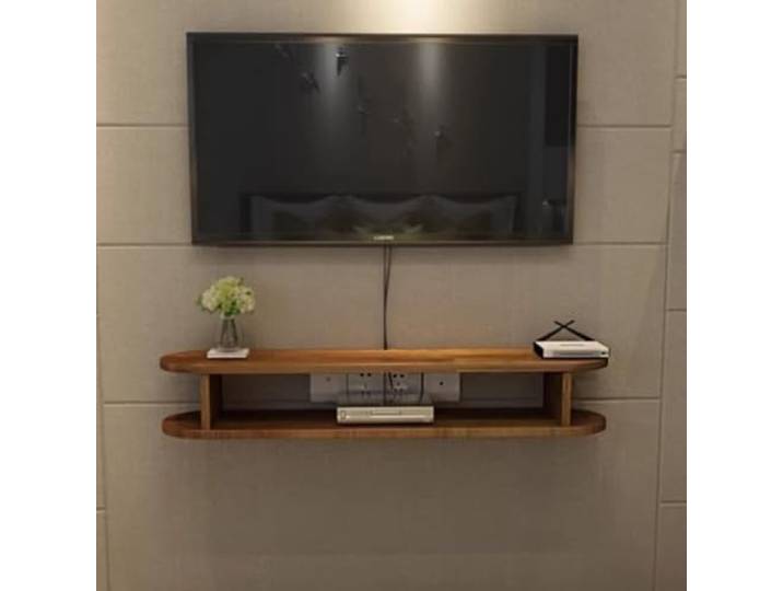 tv schrank Schwimmender TV-Ständer, wandmontiertes Entertainment-Center Und Schrankregal mit Stauraum unter dem TV-Regal for das Wohnzimmer