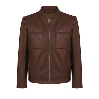 Lederjacke FELIX HARDY "Lederjacke mit Reißverschluss", Herren, Gr. M, braun, 100% Lammleder, Jacken