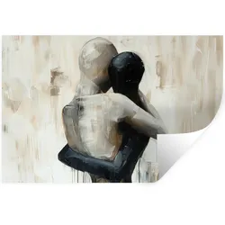 WANDTATTOO Abstrakt - Liebe - Schwarz und weiß - Modern Wandsticker 120x80 cm
