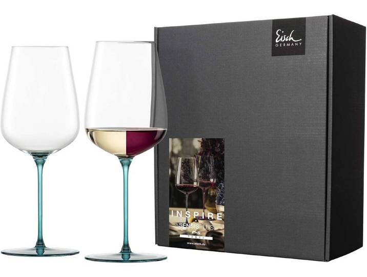 Eisch Germany Sektglas EISCH Inspire SensisPlus Allroundgläser Fruchtig & Aromatisch Aqua, 2-tlg., Kristallglas