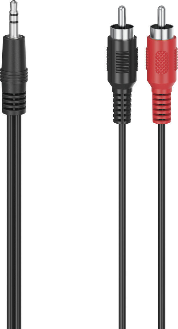 Hama RCA naar 3,5 mm jack audio kabel, mannelijk naar mannelijk, 1,5 m, zwart