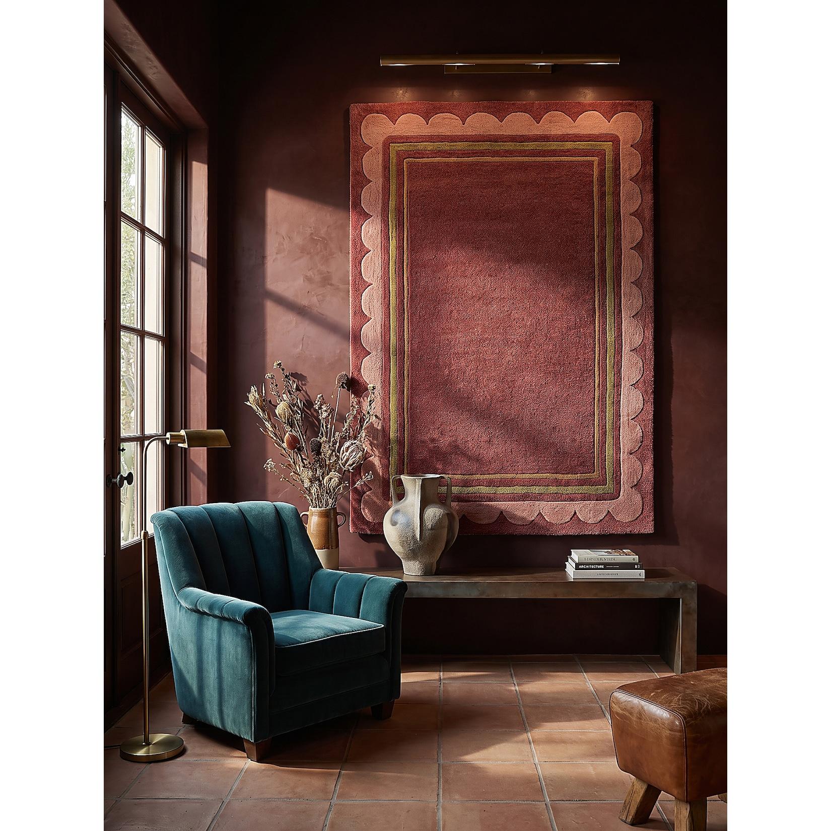 Wollteppich Bordüre Beerenrot 120 x 170 cm - WENSUM Kadima Design