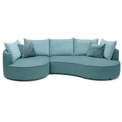 BOOOM Ecksofa Luna Stoff Blau Lagoon