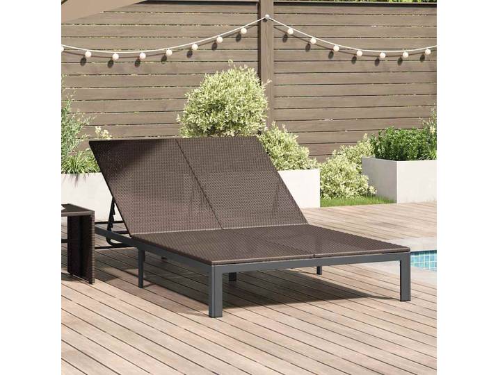 vidaXL Sonnenliege Poly-Rattan Braun