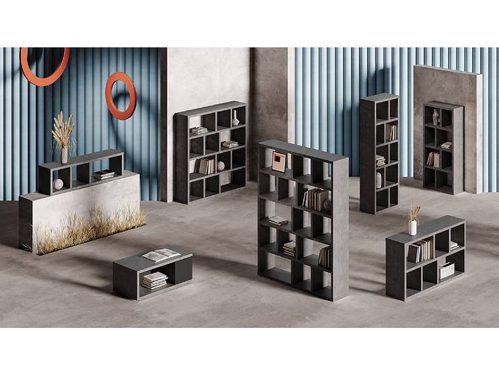 Regal Wabenplatte, beschichtet Grau/Beton Dekor 70 x 159cm