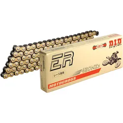 DID, Motorrad Zubehör, Antriebskette 420NZ3GB-140 (140 Glieder) ohne O-Ringe Gold (offen + Clip)