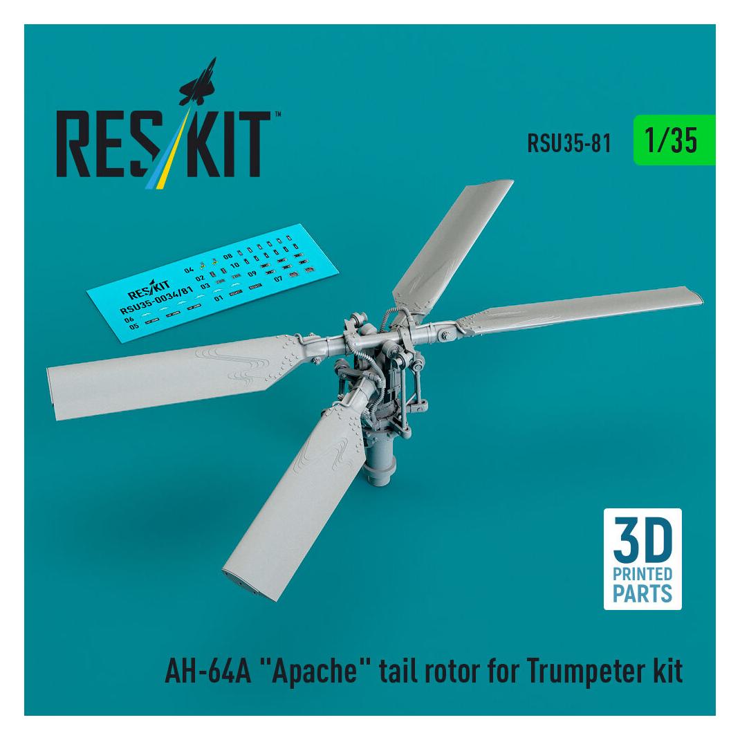ResKit AH-64A Apache tail rotor for Trumpeter kit (3D Printed) (RSU35-0081)